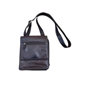 Vintage‎ FOSSIL Brown Leather Messenger Crossbody Bag